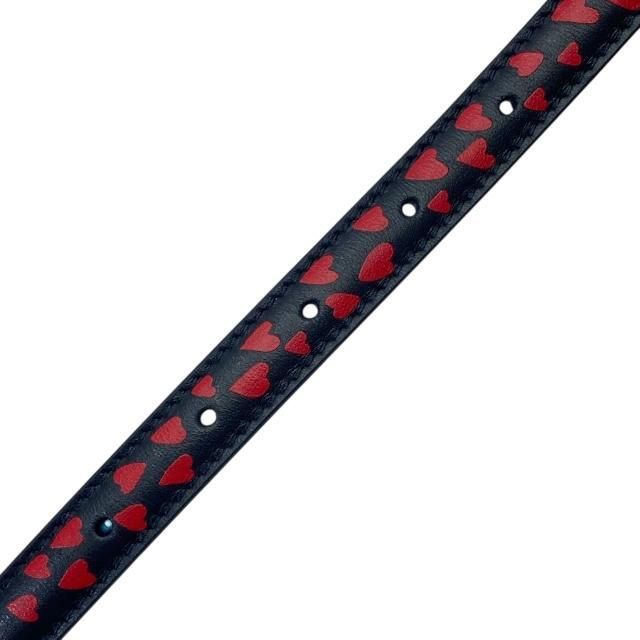 Christian Dior I Love Paris Belt Slim Small Heart Pattern Logo Total Leather — view 6