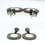 Hermes Earrings Fidelio Village PM Buffalo Horn Dark Brown White — view 5
