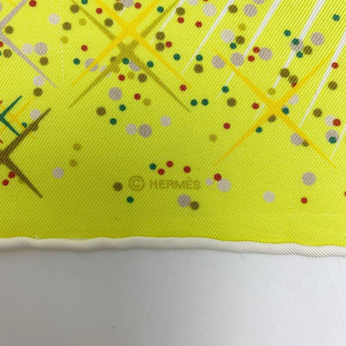 Hermes Magic Kelly Yellow Silk Scarf — view 6