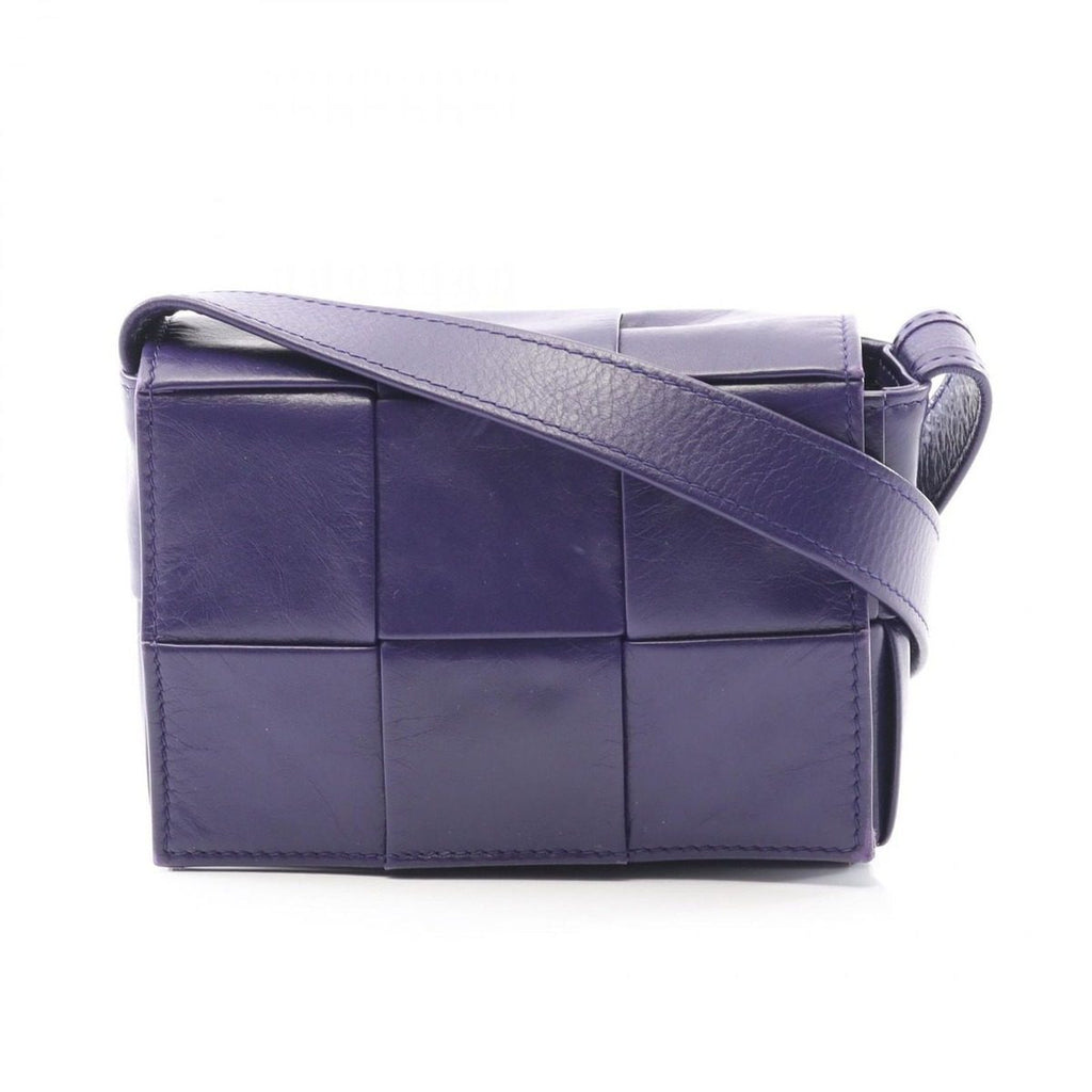 Bottega Veneta Shoulder Bag Candy Cassette Purple Leather Intrecciato
