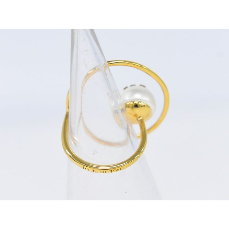 Louis Vuitton Eclipse Faux Pearl Ring M Size 14 GP Gold Plated — view 3
