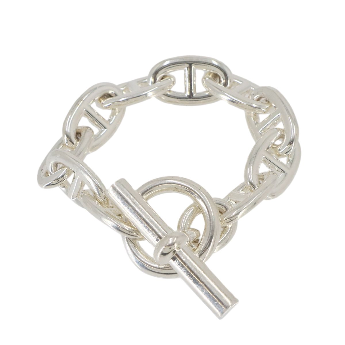 Hermes Chaine D'ancre TGM Bracelet 10 Links 15 925 Sterling Silver Dancre