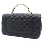 Chanel Shoulder Bag Quilted Black Lambskin 2-Way — view 2