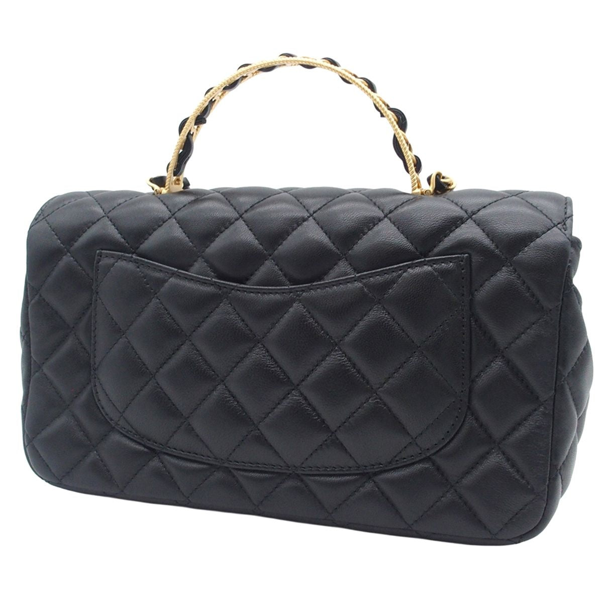 Chanel Shoulder Bag Quilted Black Lambskin 2-Way — view 2