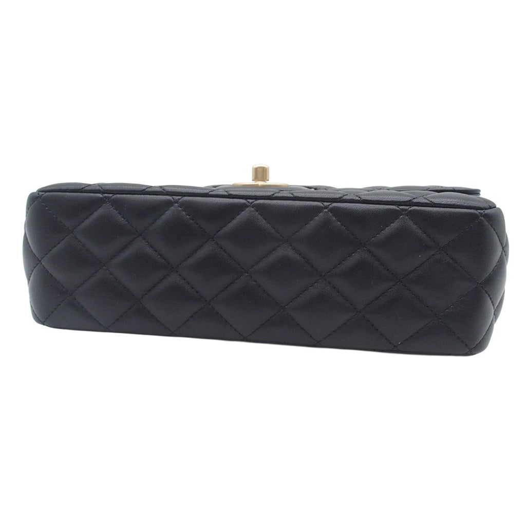 Chanel Shoulder Bag Quilted Black Lambskin 2-Way — view 3