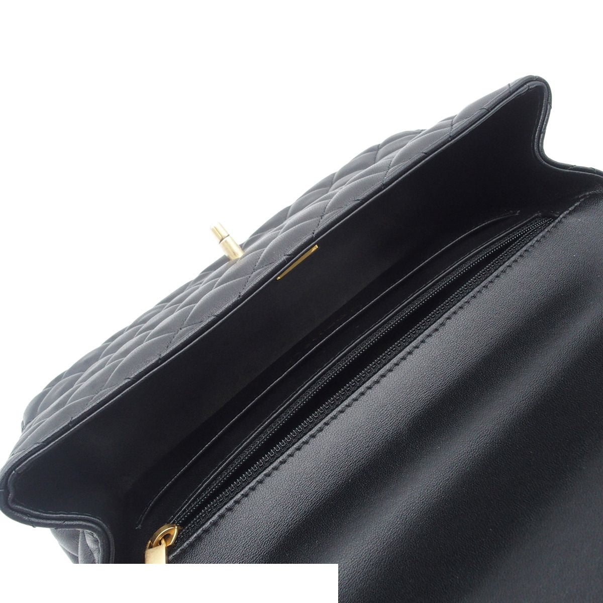 Chanel Shoulder Bag Quilted Black Lambskin 2-Way — view 5