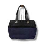 Chanel Paris Biarritz Mini Tote Shoulder Bag Navy Blue Black Bicolor — view 3
