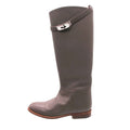 Hermes Kelly Jumping Boots Long Shoes Gray 35