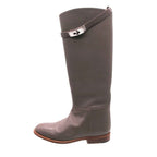 Hermes Kelly Jumping Boots Long Shoes Gray 35