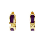 Hermes Earrings Olympe Anemone Gold Hardware Purple Pair Of Accessories — view 2