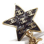 Chanel Swing Earrings Gold Multicolor Metal Resin Star CC Logo — view 6