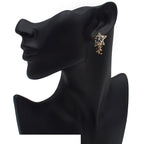Chanel Swing Earrings Gold Multicolor Metal Resin Star CC Logo — view 7