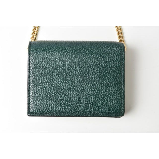 Gucci Mini Wallet Fold Zumi Chain in Dark Green — view 8