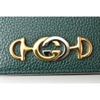 Gucci Mini Wallet Fold Zumi Chain in Dark Green — view 9