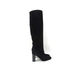 Hermes Suede Heel Long Boots 35.5 Shoes Black — view 2