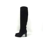 Hermes Suede Heel Long Boots 35.5 Shoes Black — view 3