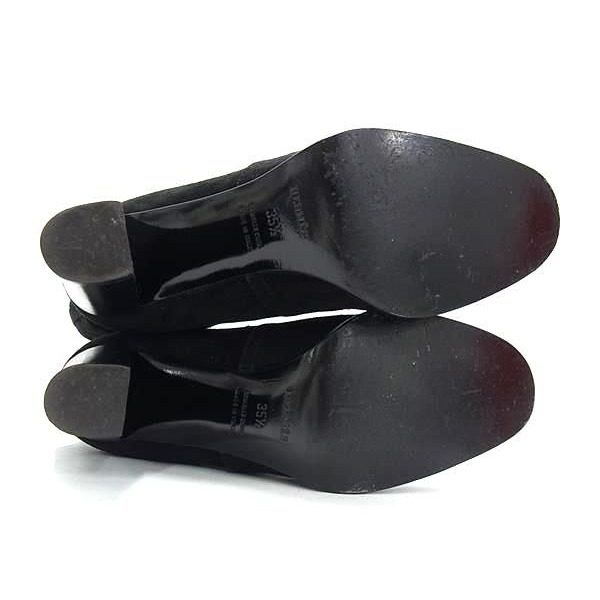 Hermes Suede Heel Long Boots 35.5 Shoes Black — view 4