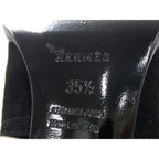 Hermes Suede Heel Long Boots 35.5 Shoes Black — view 5