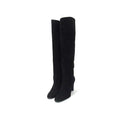 Hermes Suede Heel Long Boots 35.5 Shoes Black