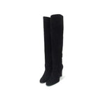 Hermes Suede Heel Long Boots 35.5 Shoes Black