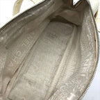 Chanel Lambskin Leather Knit Hand Ivory Shoulder Bag — view 7
