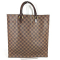 Louis Vuitton Tote Bag Sac Plat Damier Canvas Ebene Brown