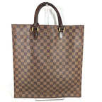 Louis Vuitton Tote Bag Sac Plat Damier Canvas Ebene Brown