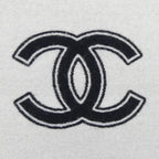 Chanel Scarf Wool Black White — view 4