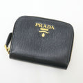 Prada Coin Case Leather Black Gold