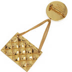 Chanel Quilted Bag Motif Vintage Gold Plated 23 18.3 g Brooch — view 3
