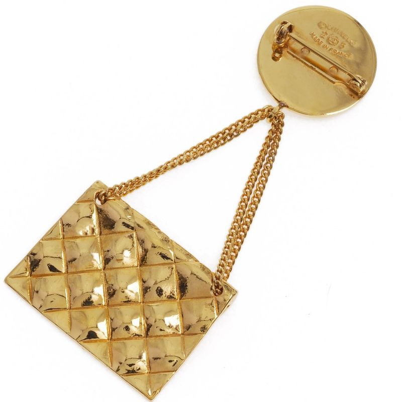 Chanel Quilted Bag Motif Vintage Gold Plated 23 18.3 g Brooch — view 3