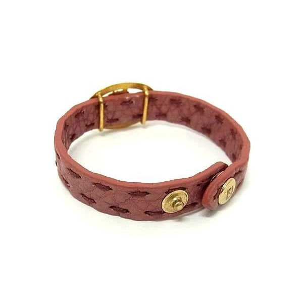 Fendi Bracelet Selleria Pink Gold Leather Horse Motif — view 3