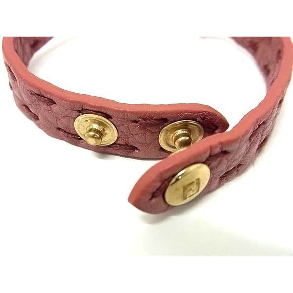 Fendi Bracelet Selleria Pink Gold Leather Horse Motif — view 4