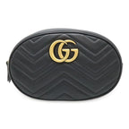 Gucci GG Marmont Belt Bag Body Waist Pouch Quilted Leather Black — view 2