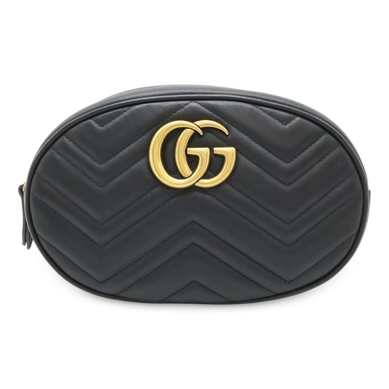 Gucci GG Marmont Belt Bag Body Waist Pouch Quilted Leather Black — view 2
