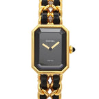 Chanel Premiere L Vintage Watch Black Gold
