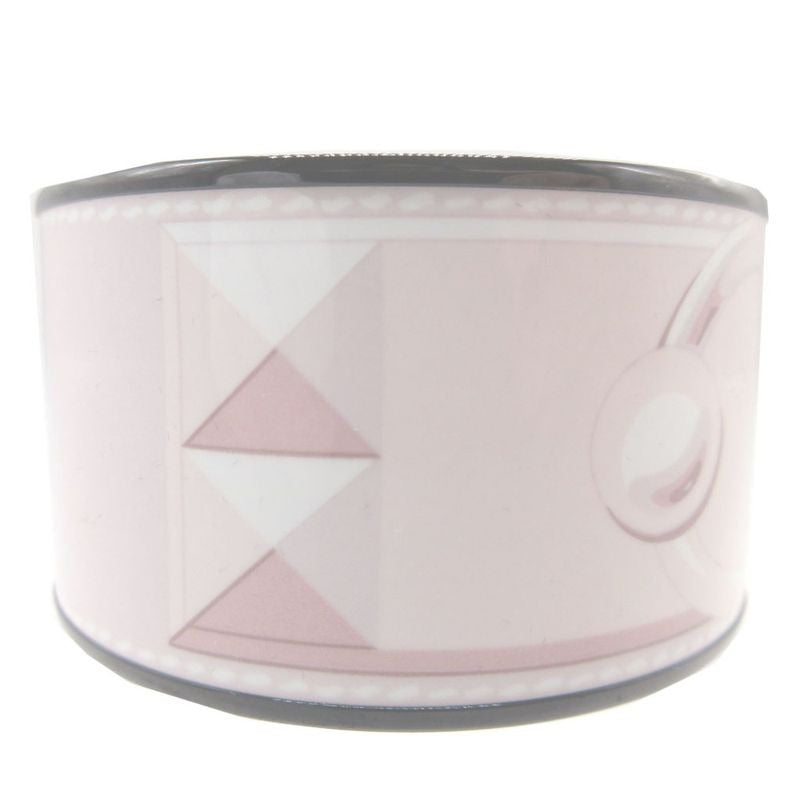 Hermes Emaile Bangle TGM Metal Pink Black Bracelet 0014 — view 2