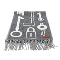 Hermes Hermrs Cashmere Muffler Kazak Keys Collection 100% Gray Key Scarf