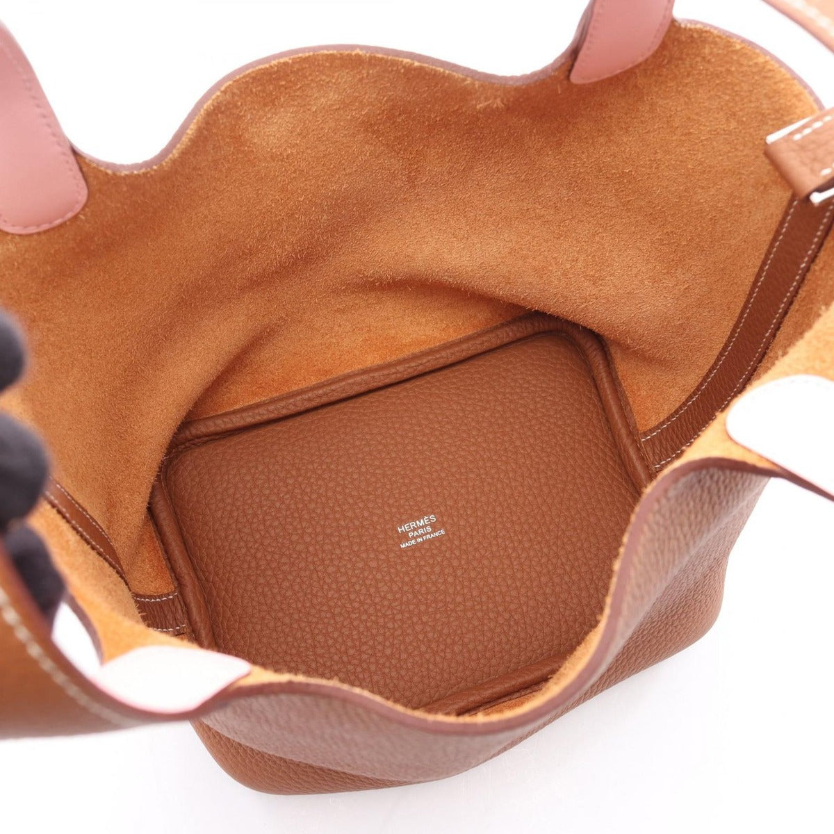 Hermes Handbag Picotin Lock PM Eclat Gold Rose Sakura Leather — view 3