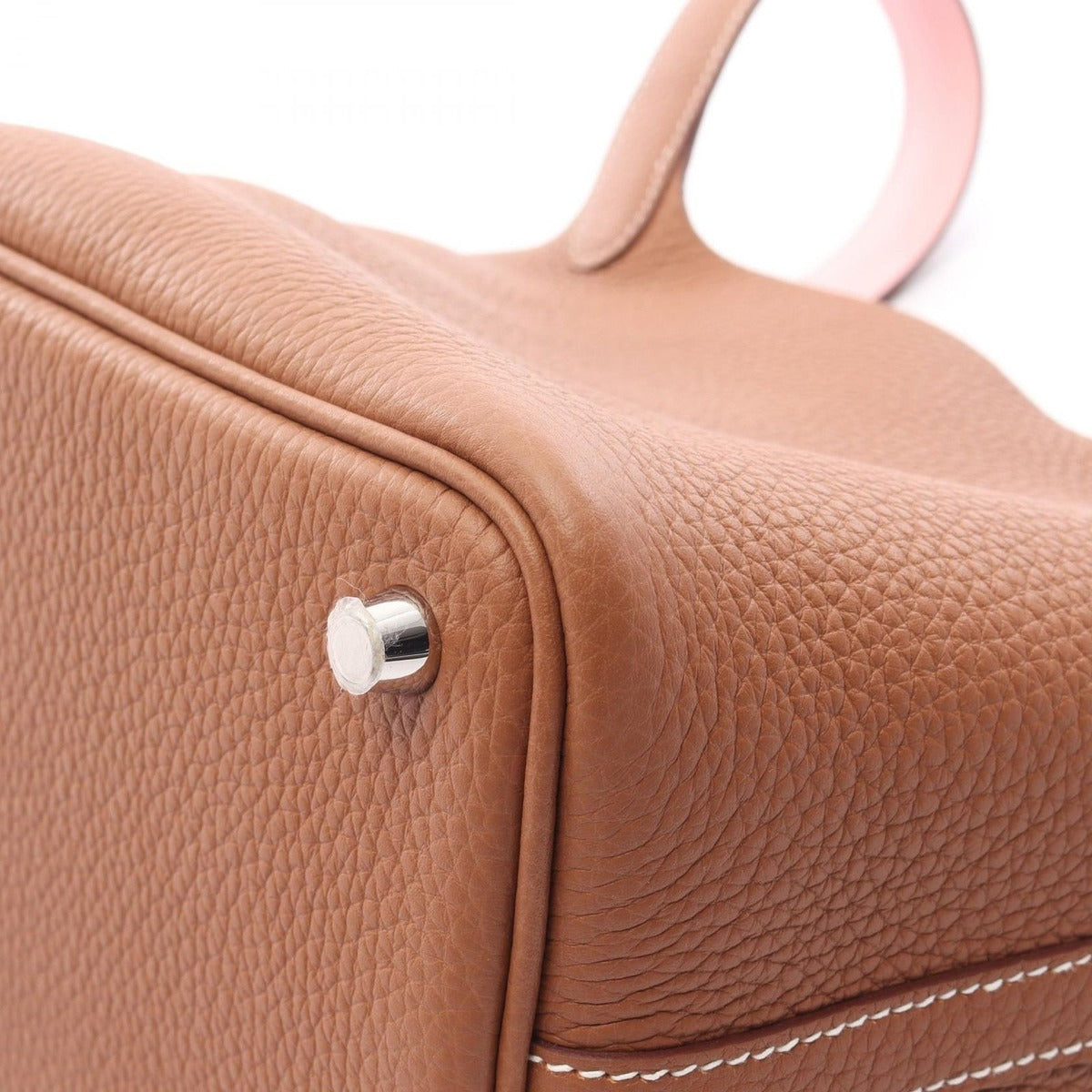 Hermes Handbag Picotin Lock PM Eclat Gold Rose Sakura Leather — view 6