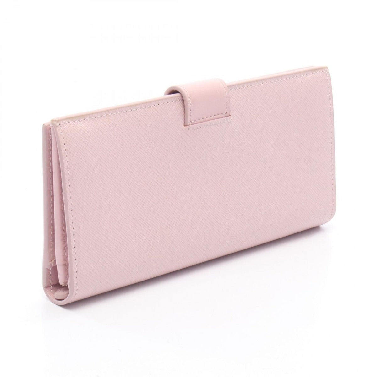 Prada Bifold Wallet Saffiano Tab Triangle Logo Light Pink — view 2