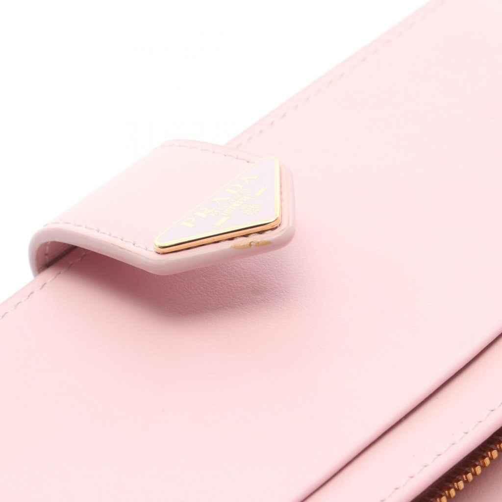 Prada Bifold Wallet Saffiano Tab Triangle Logo Light Pink — view 6