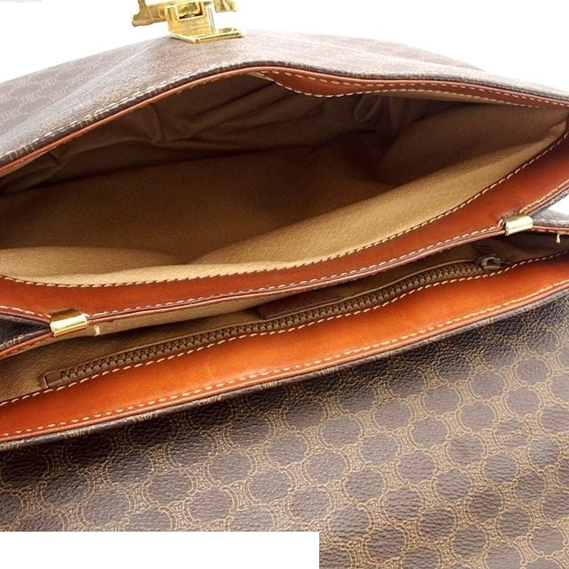 Celine Macadam Pattern Top Hand Brown Vintage Handbag — view 4