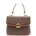Celine Macadam Pattern Top Hand Brown Vintage Handbag