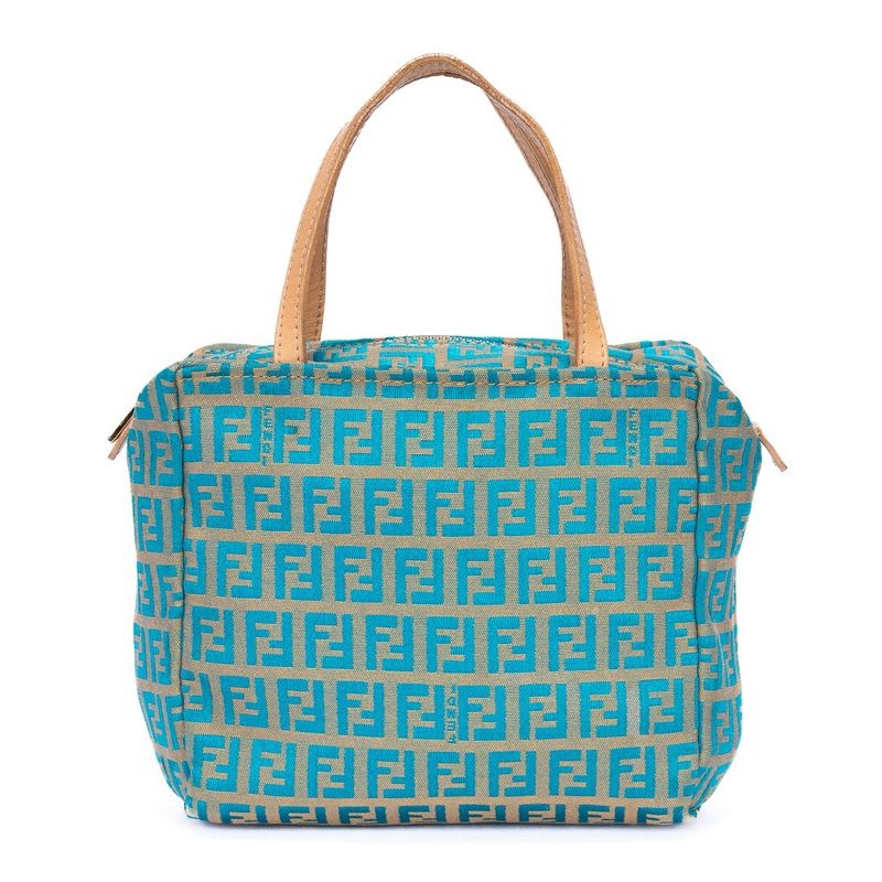 Fendi Zucchino Mini Beige Blue Canvas — view 2