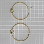 Gucci Diamond Hoop GG Earrings AU 750 18KY Box E1779 — view 8