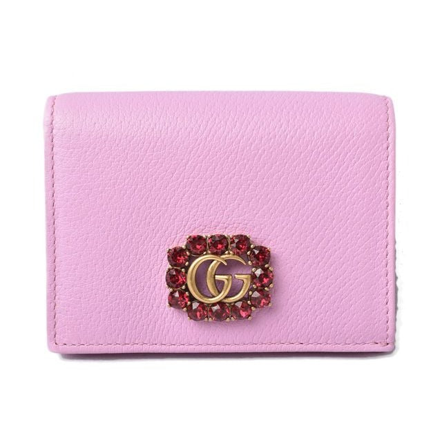Gucci Mini Wallet Coin Case Fold GG Marmont Rhinestone