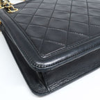 Chanel Chain Bag Black Quilted Fringe Shoulder Vintage Card — view 7