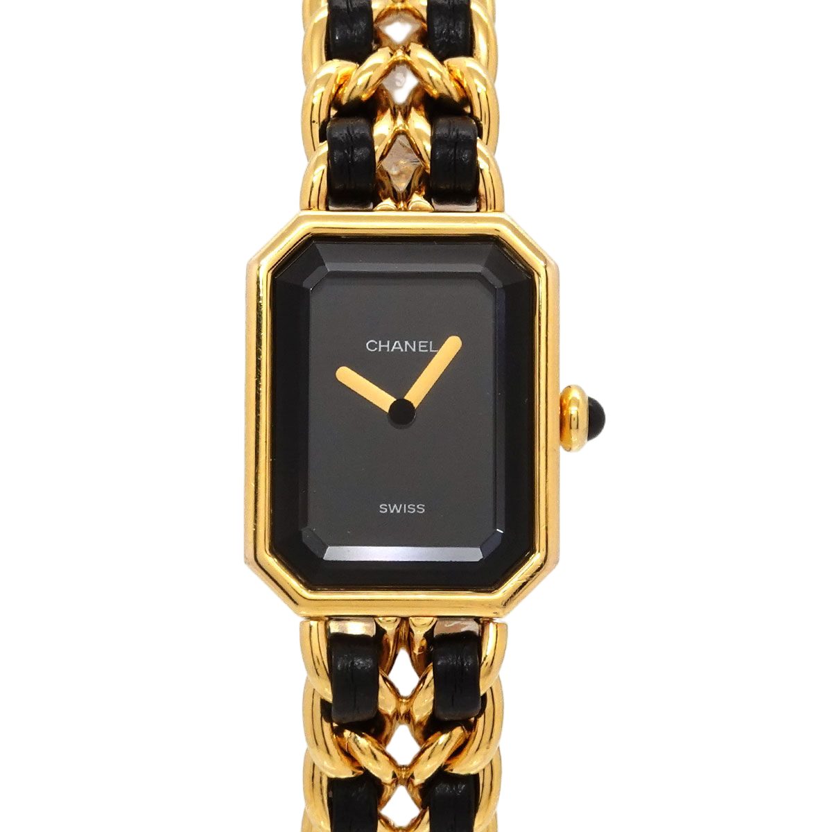 Chanel Premiere L Vintage Watch Black Gold