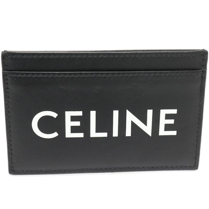 Celine Card Case Passcase Logo Holder Smooth Calfskin Black